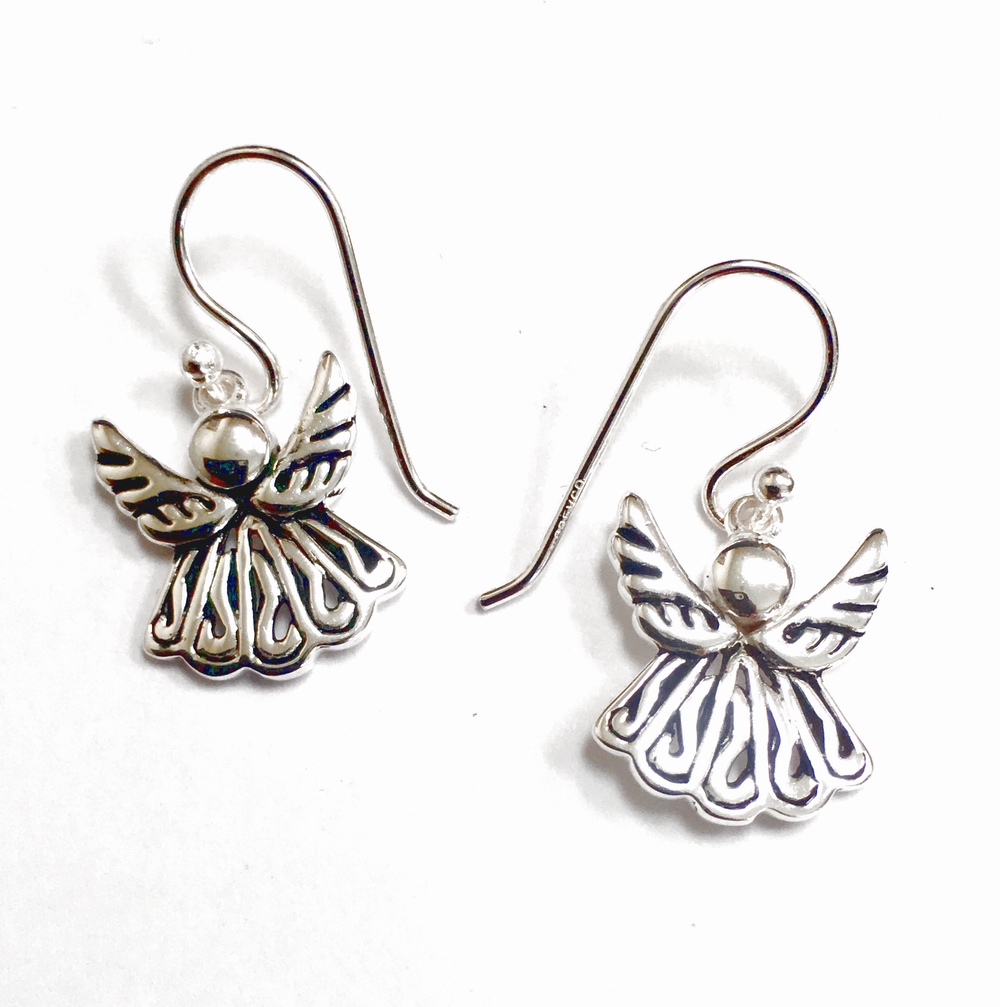 Sterling Silver Boy Angel Earring