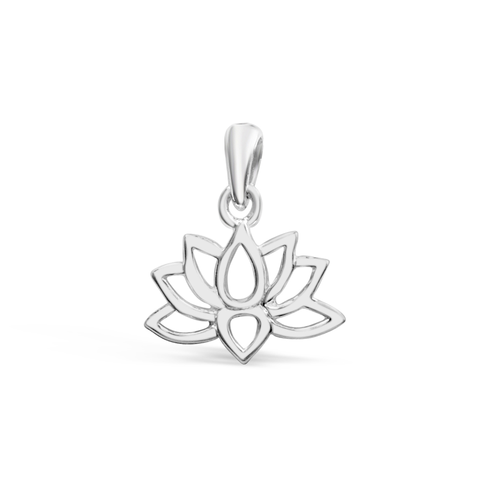 Sterling Silver Lotus Flower Necklace Charm