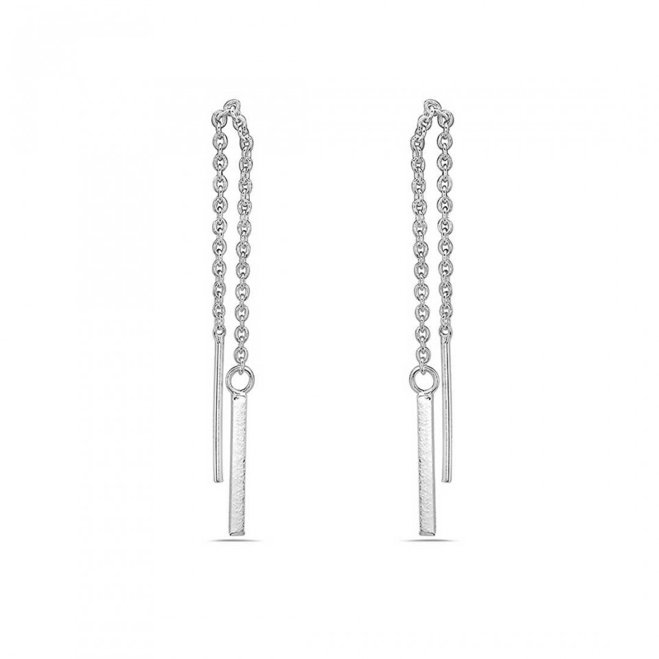 2S-7054E Sterling Silver Threader Stick Drop Earring