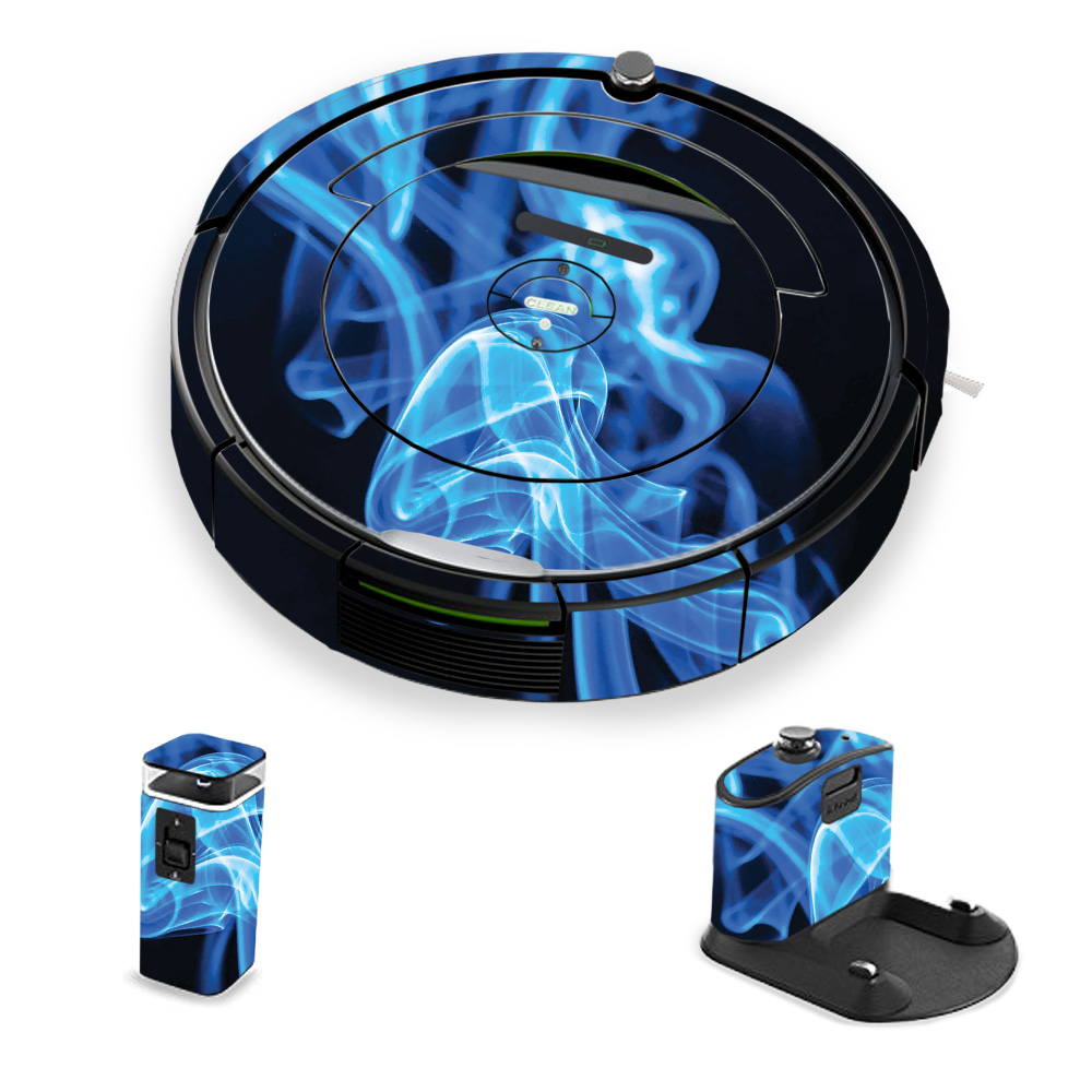 Picture of MightySkins IRRO690-Blue Flames Skin for iRobot Roomba 690 Robot Vacuum&#44; Blue Flames