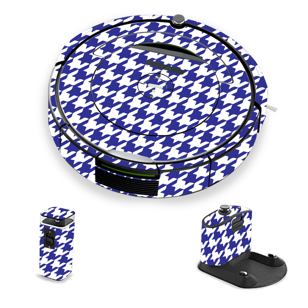 Picture of MightySkins IRRO690-Blue Houndstooth Skin for iRobot Roomba 690 Robot Vacuum&#44; Blue Houndstooth