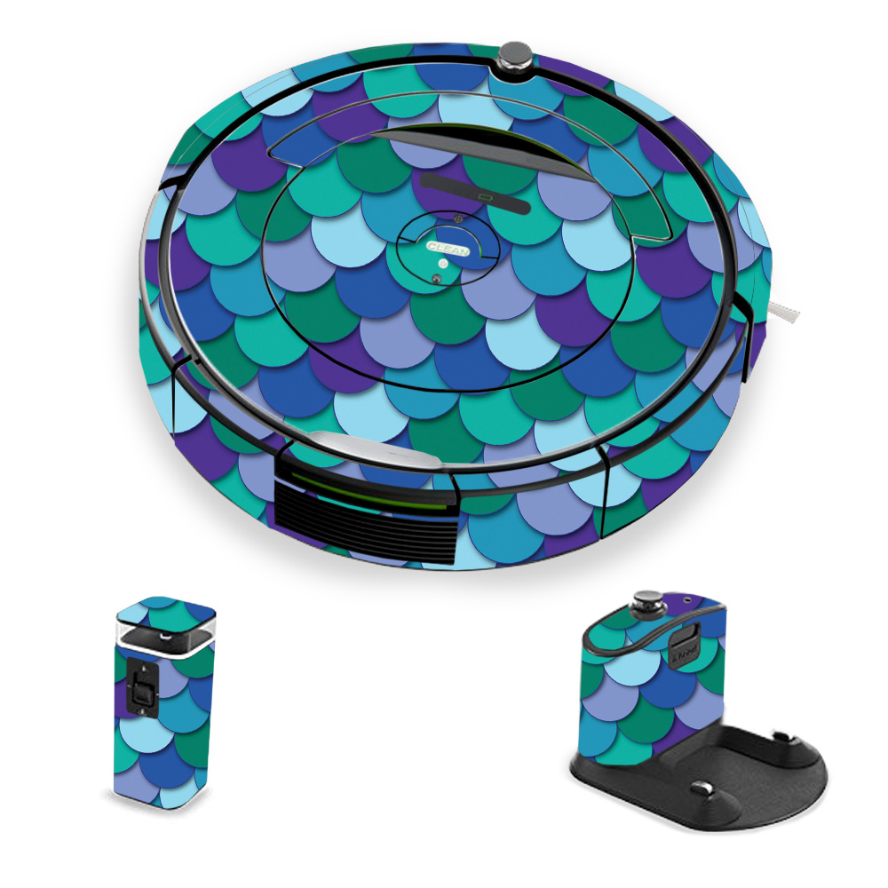 Picture of MightySkins IRRO690-Blue Scales Skin for iRobot Roomba 690 Robot Vacuum&#44; Blue Scales