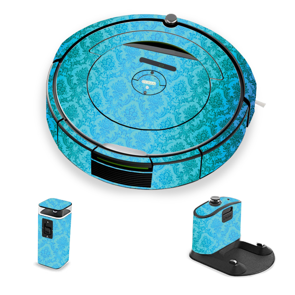 Picture of MightySkins IRRO690-Blue Vintage Skin for iRobot Roomba 690 Robot Vacuum&#44; Blue Vintage