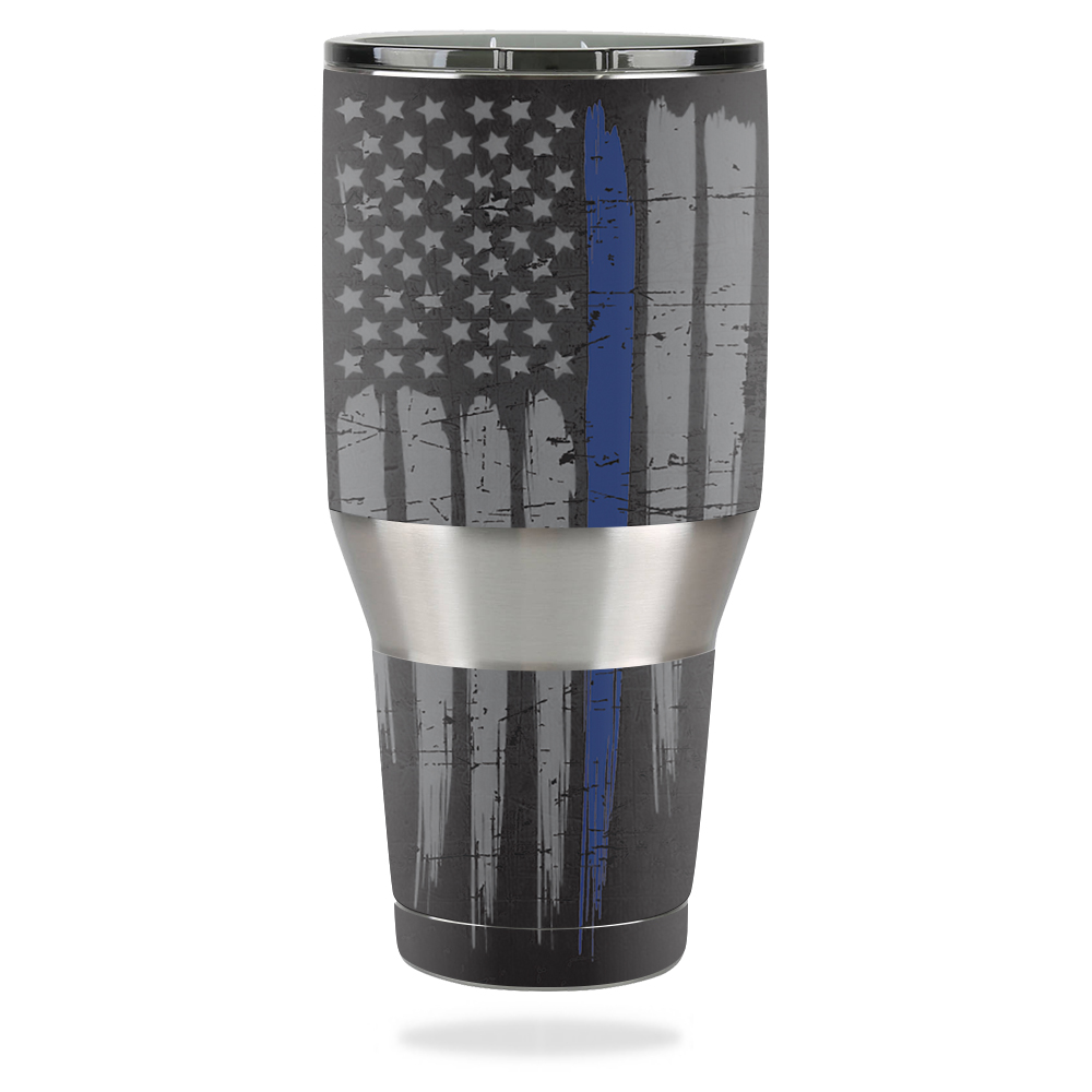 Picture of MightySkins OZTUM40-Thin Blue Line Skin for 40 oz Ozark Trail Tumbler, Thin Blue Line