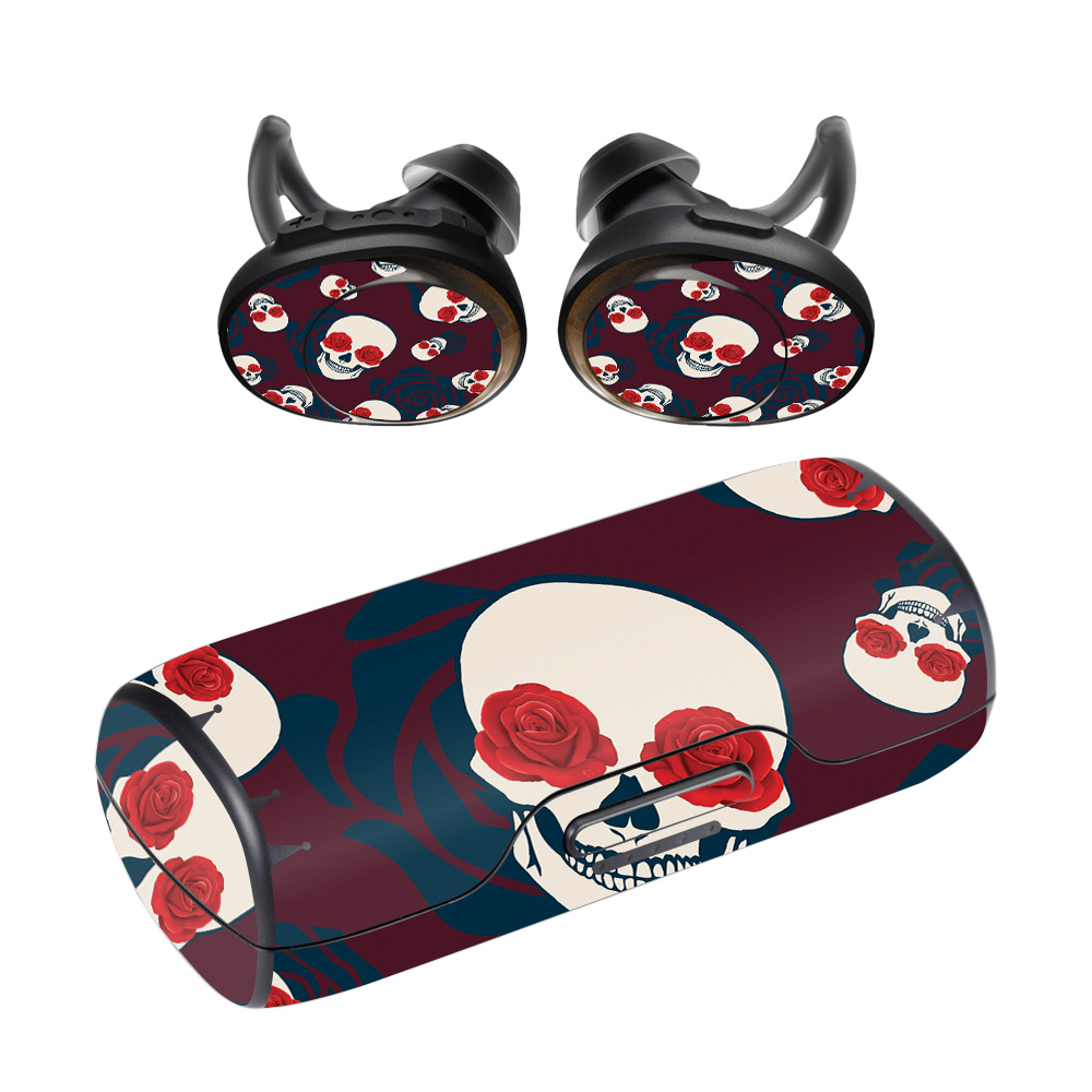 BOSOFR-Skulls N Roses Skin for Bose Soundsport Free Wireless Headphones, Skulls N Roses -  MightySkins