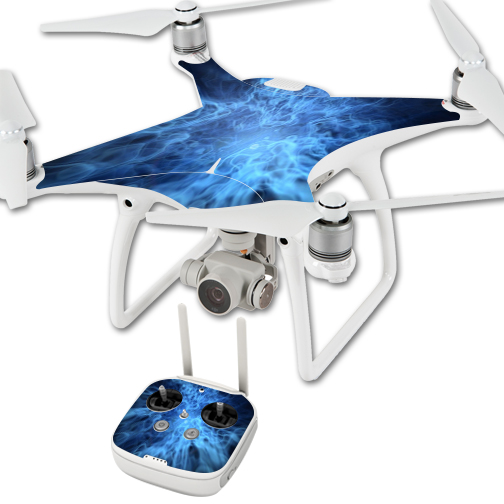 DJPHAN4-Blue Mystic Flames Skin for DJI Phantom 4 Quadcopter Drone, Blue Mystic Flames -  MightySkins