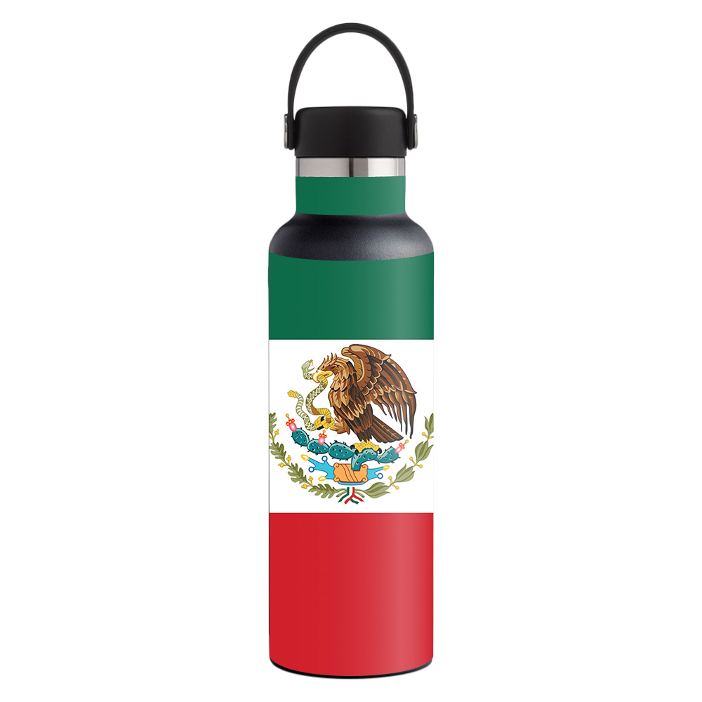 Picture of MightySkins HFST21-Mexican Flag Skin for 21 oz Standard Mouth Hydro Flask, Mexican Flag