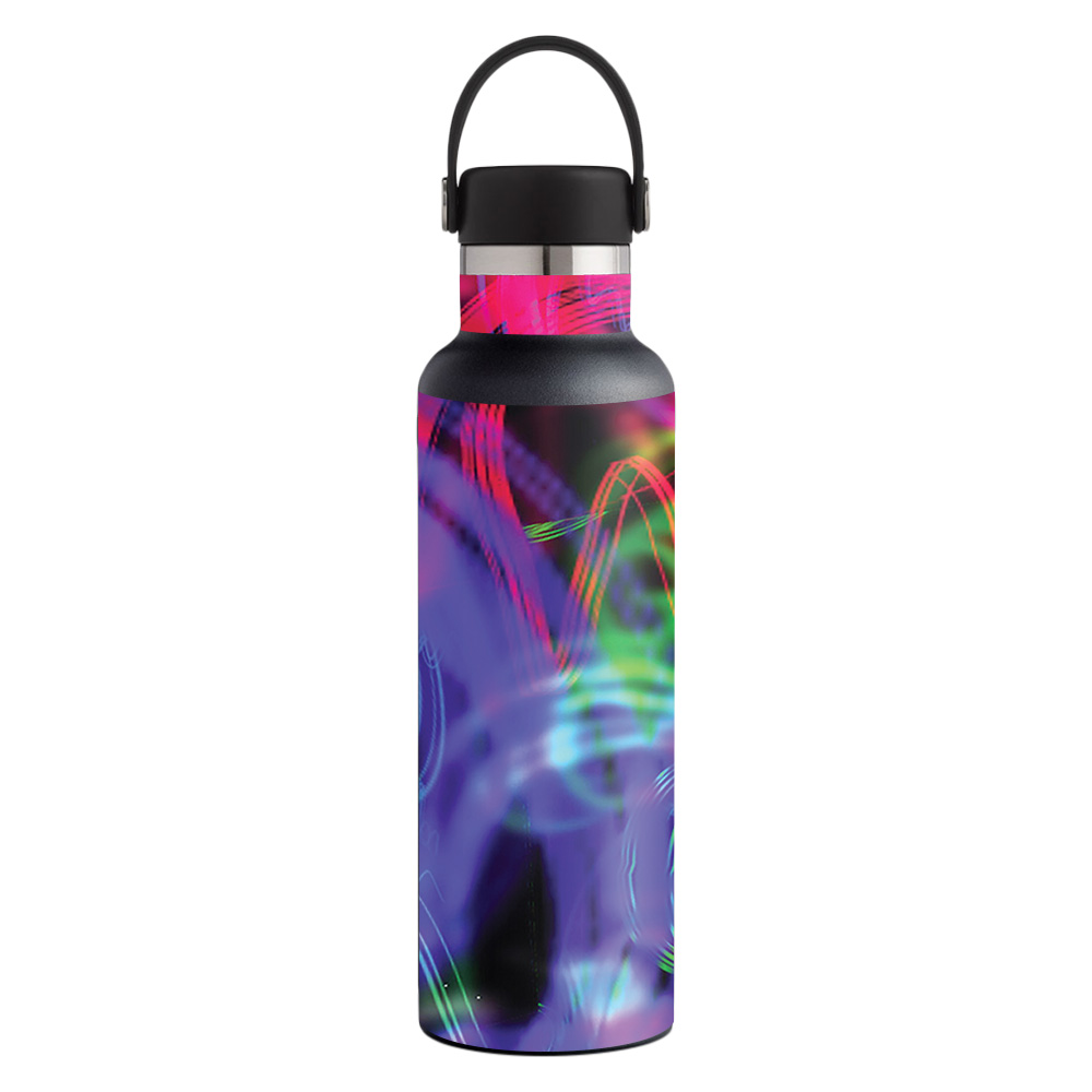 Picture of MightySkins HFST21-Neon Splatter Skin for 21 oz Standard Mouth Hydro Flask, Neon Splatter