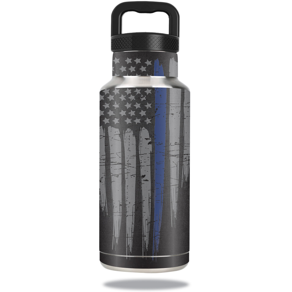 Picture of MightySkins OZBOT36-Thin Blue Line Skin for 36 oz Ozark Trail Water Bottle, Thin Blue Line