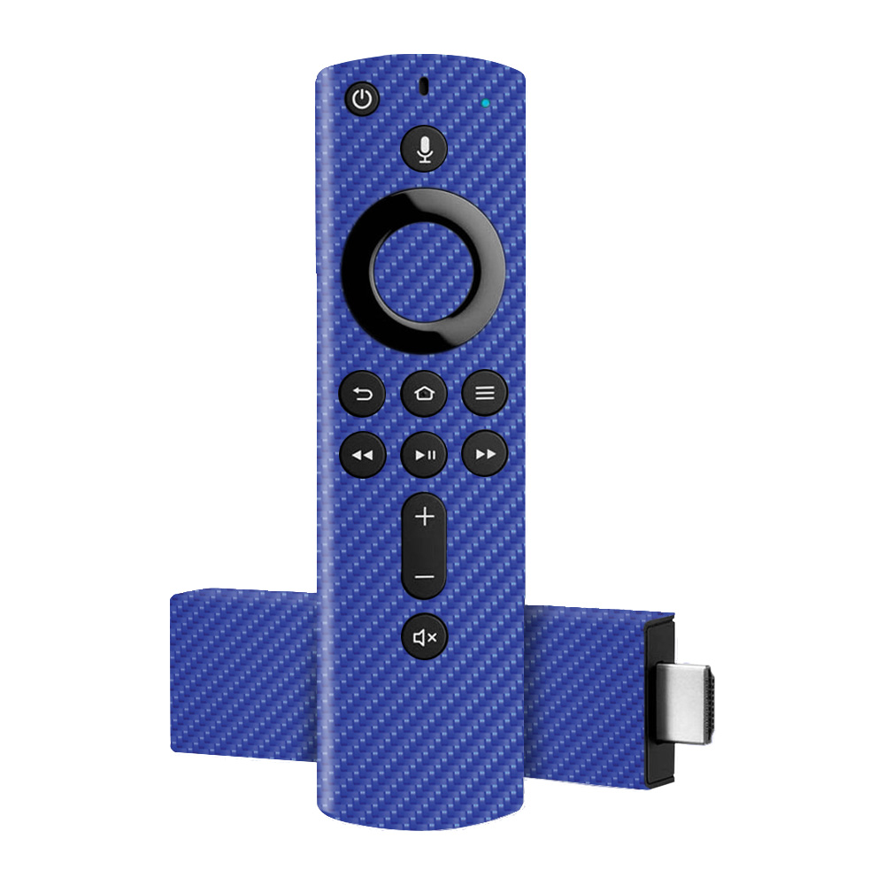 Picture of MightySkins AMFTV4K-Blue Carbon Fiber Skin for Amazon Fire TV Stick 4K&#44; Blue Carbon Fiber