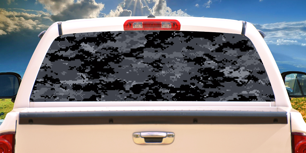 Picture of SignMission P-22-Digital Camo Digital Camo Rear Window Graphic Truck View Thru Vinyl Back Decal