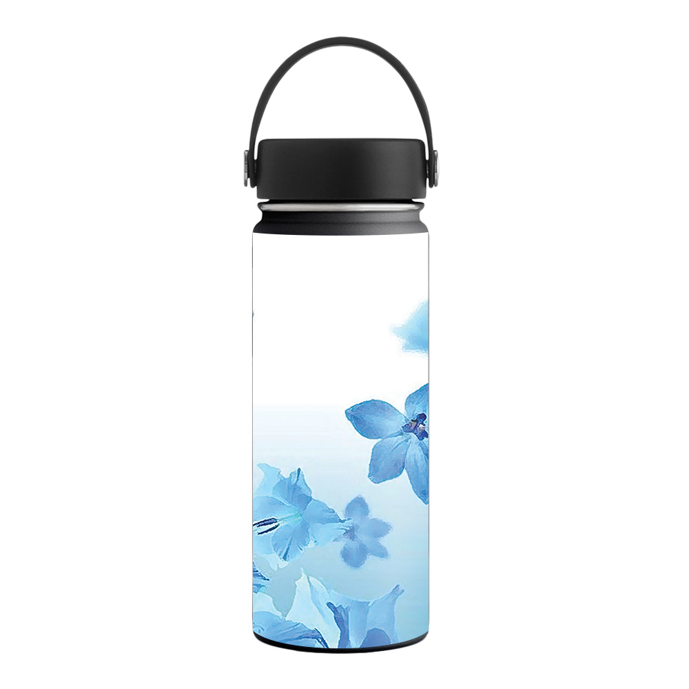 Picture of MightySkins HFWI18-Blue Flowers Skin for 18 oz Wide Mouth Hydro Flask, Blue Flowers