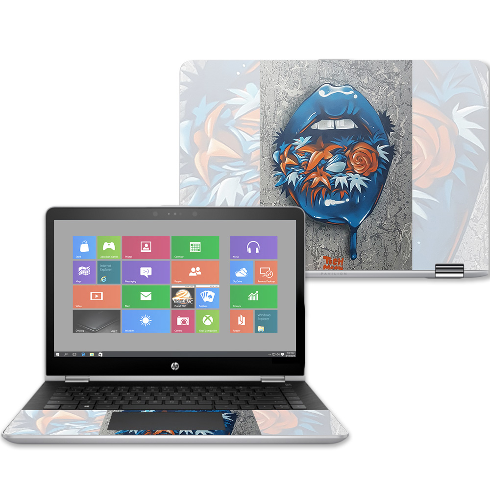 HPPX360143-Blue Lips Skin for 14 in. 2017 HP Pavilion X360, Blue Lips -  MightySkins