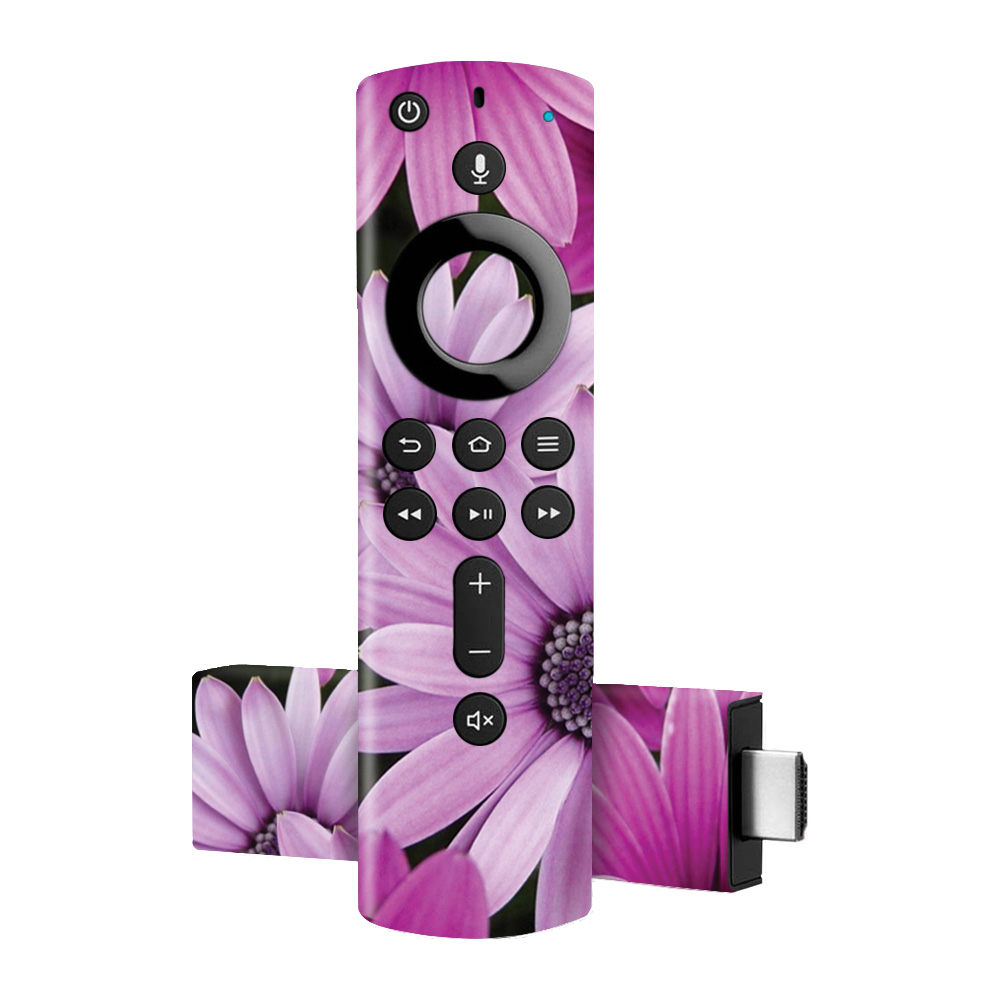 Picture of MightySkins AMFTV4K-Purple Flowers Skin for Amazon Fire TV Stick 4K&#44; Purple Flowers