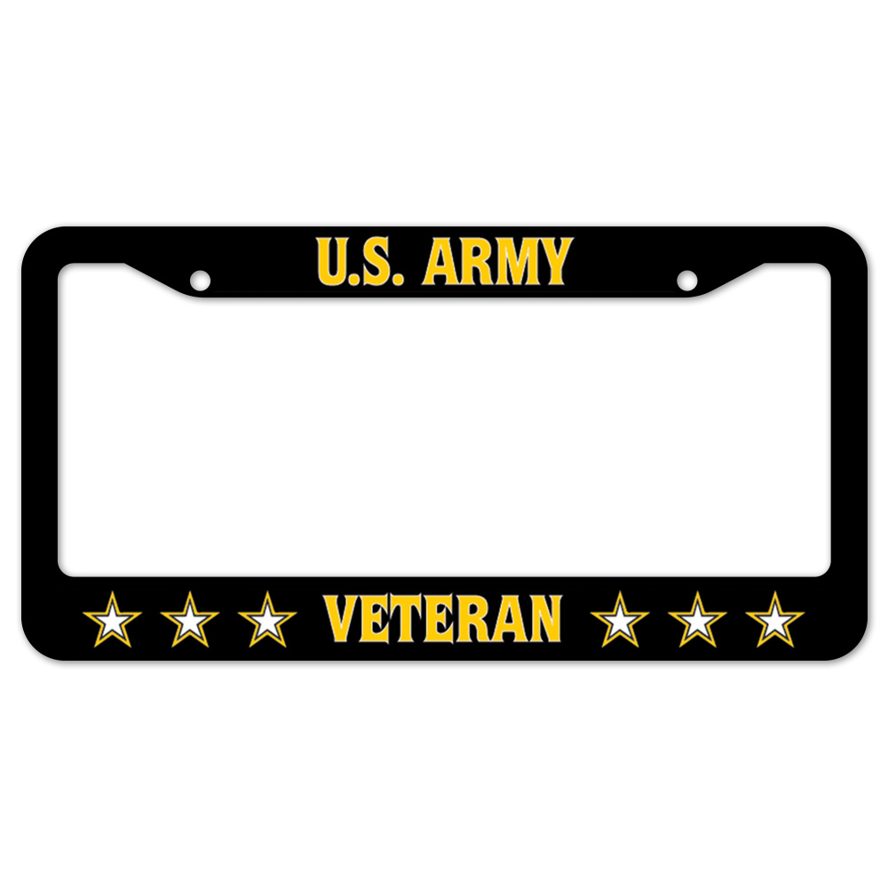 D-LPF-03-06 12 x 6 in. U.S. Army Veteran Plastic License Plate Frame & Tag Holder -  SignMission