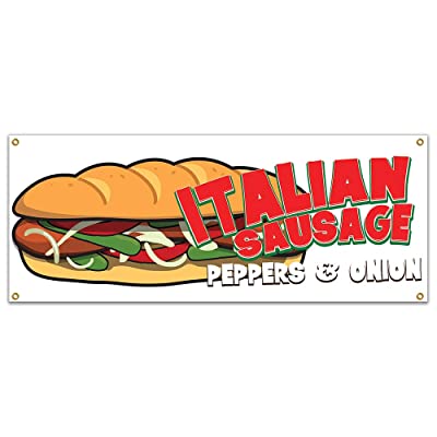 B-Italian Sausage19 48 in. Italian Sausage Banner Sign -  SignMission