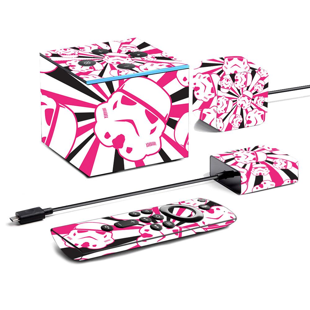 Picture of MightySkins AMFITVCU2-Pink Trooper Storm Skin for Amazon Fire TV Cube 2020 - Pink Trooper Storm