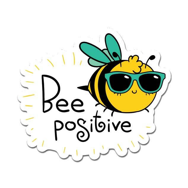 Picture of MightySkins D-DC-3-99924 Bee Positive 3 in. Laptop Sticker Decal Cute Stylish Funny Cartoon Dorm Room Decor Sticker Vinyl Decals