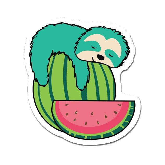 Picture of MightySkins RD-12-99697 Sloth Watermelon 12 in. Peel & Stick Wall Art - Removable Cute Stylish Funny Cartoon Dorm Room Decor Sticker Vinyl Wall Decals