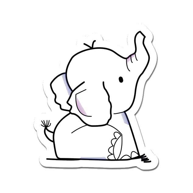 Picture of MightySkins D-DC-3-99779 Lil Elephant 3 in. Laptop Sticker Decal Cute Stylish Funny Cartoon Dorm Room Decor Sticker Vinyl Decals