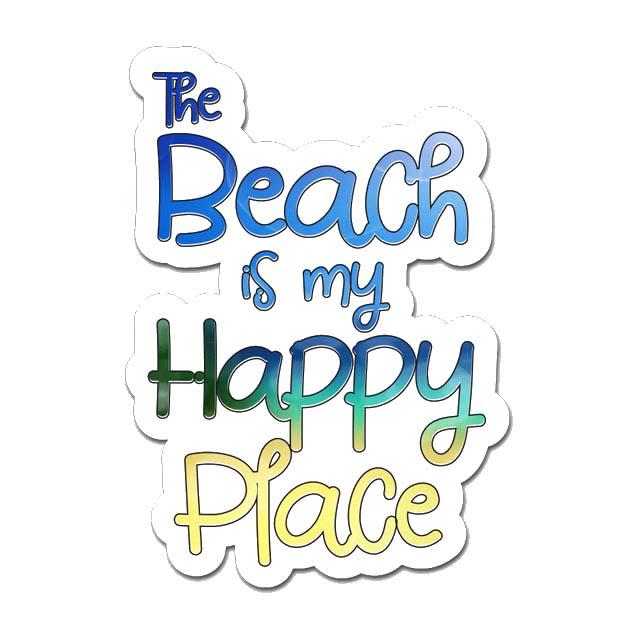 Picture of MightySkins D-DC-3-99670 The Beach Is My Happy Place 3 in. Laptop Sticker Decal Cute Stylish Funny Cartoon Dorm Room Decor Sticker Vinyl Decals