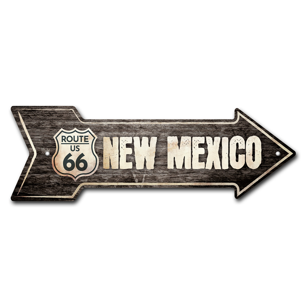 P-ARROW10-999713 10 x 30 in. Wide New Mexico 66 2 Arrow Sign -  SignMission