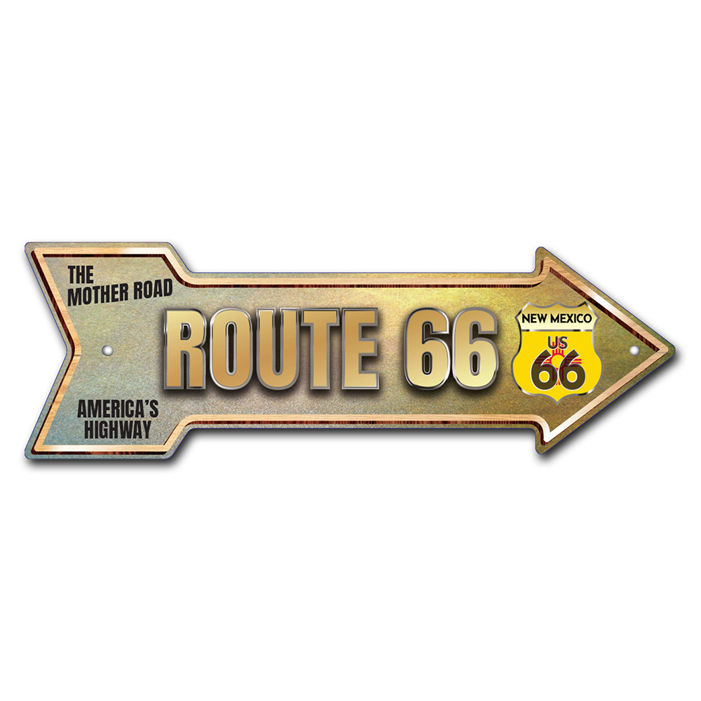 P-ARROW10-999631 10 x 30 in. Wide Route 66 New Mexico Arrow Sign -  SignMission