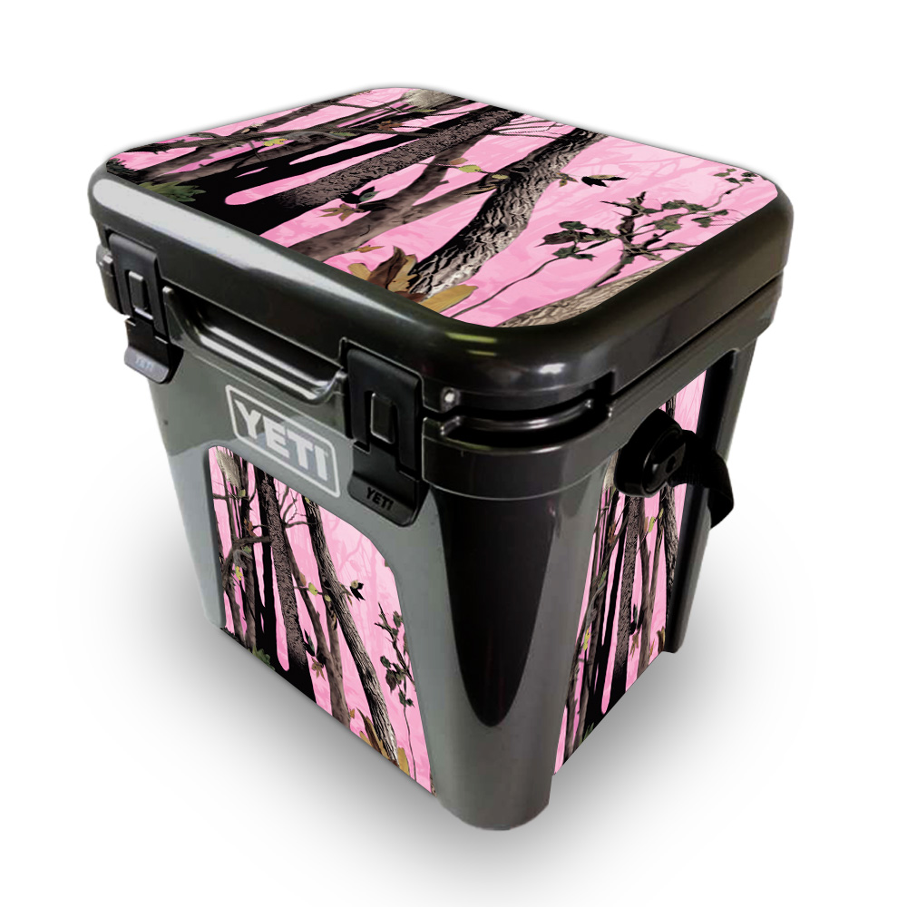 Picture of MightySkins YEROAD24-Pink Tree Camo Skin for Yeti Roadie 24 Hard Cooler - Pink Tree Camo