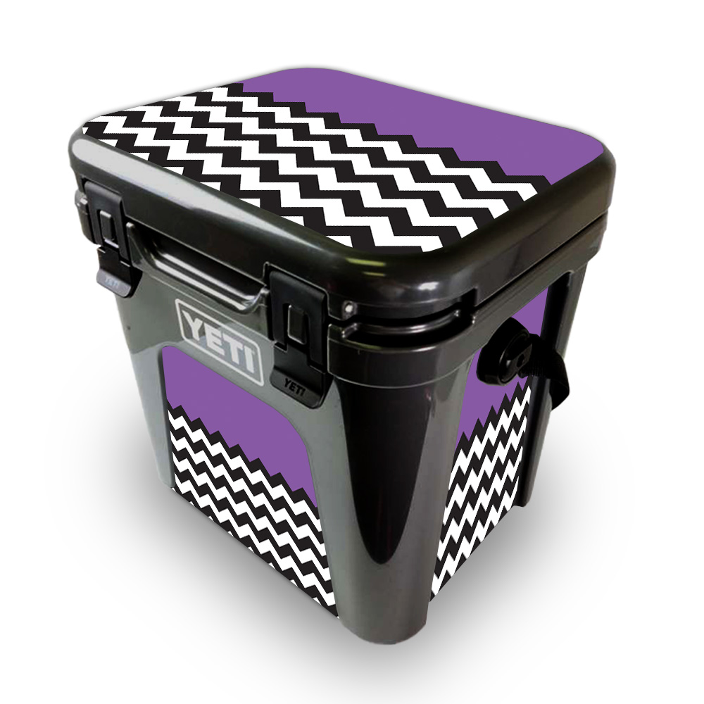 Picture of MightySkins YEROAD24-Purple Chevron Skin for Yeti Roadie 24 Hard Cooler - Purple Chevron