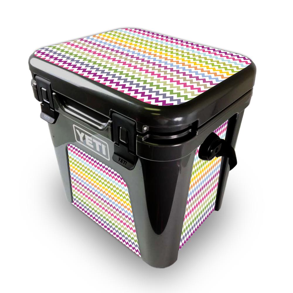 Picture of MightySkins YEROAD24-Rainbow Chevron Skin for Yeti Roadie 24 Hard Cooler - Rainbow Chevron