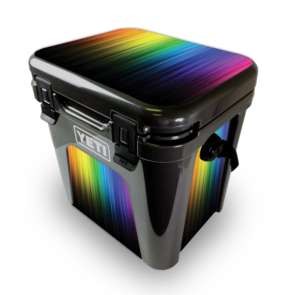 Picture of MightySkins YEROAD24-Rainbow Streaks Skin for Yeti Roadie 24 Hard Cooler - Rainbow Streaks