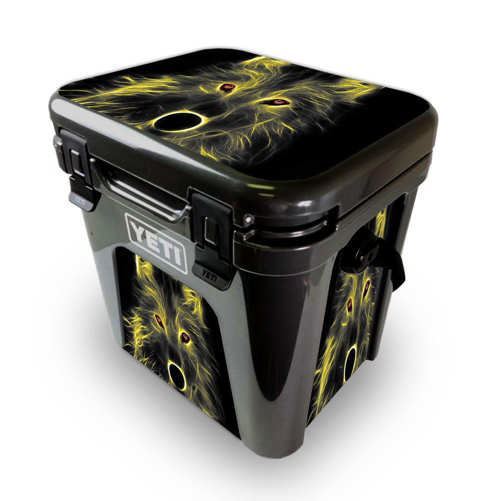 Picture of MightySkins YEROAD24-Neon Wolf Skin for Yeti Roadie 24 Hard Cooler - Neon Wolf