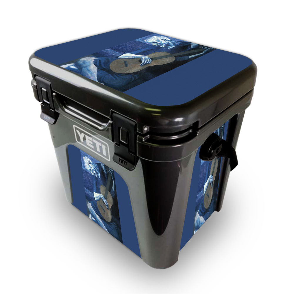 Picture of MightySkins YEROAD24-Old Guitarist Skin for Yeti Roadie 24 Hard Cooler - Old Guitarist