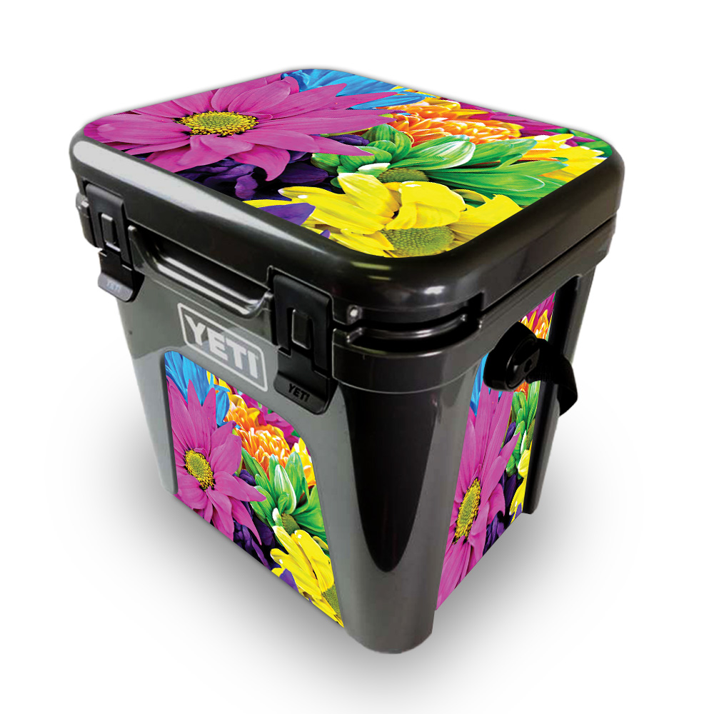 Picture of MightySkins YEROAD24-Colorful Flowers Skin for Yeti Roadie 24 Hard Cooler - Colorful Flowers