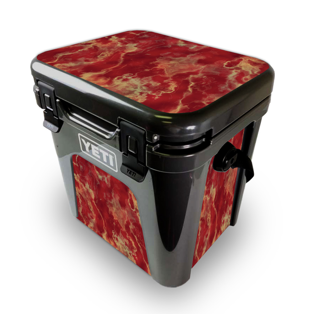 Picture of MightySkins YEROAD24-Crimson Marble Skin for Yeti Roadie 24 Hard Cooler - Crimson Marble