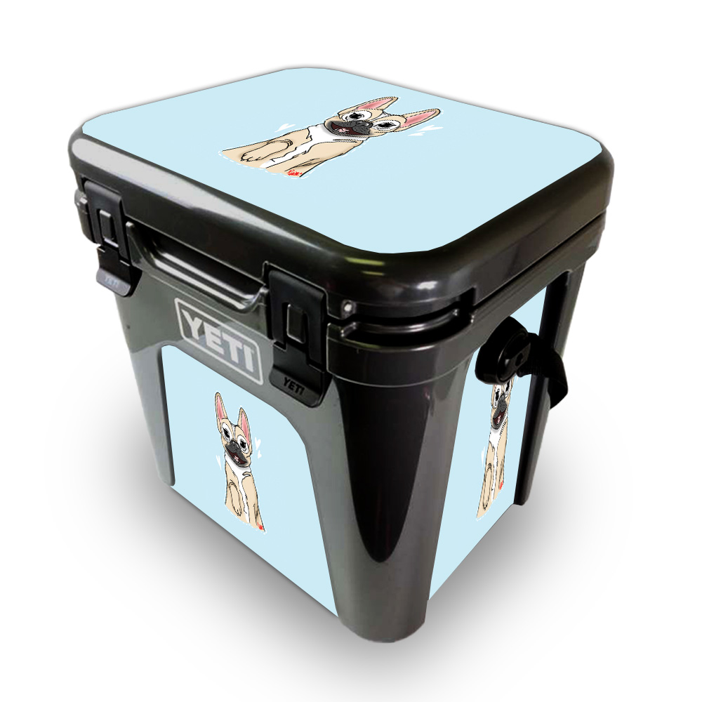 Picture of MightySkins YEROAD24-Frenchie Love Skin for Yeti Roadie 24 Hard Cooler - Frenchie Love