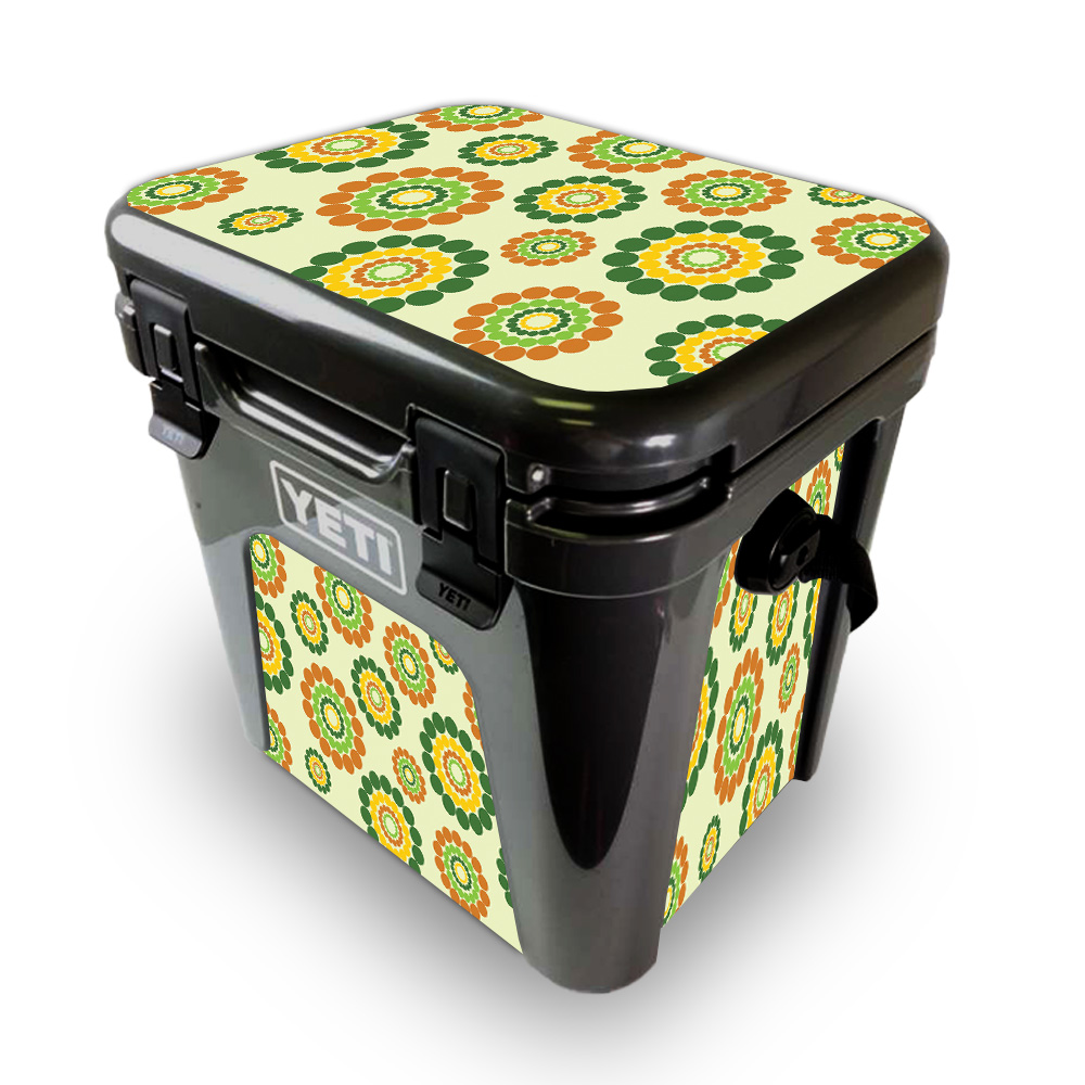 Picture of MightySkins YEROAD24-Hippie Flowers Skin for Yeti Roadie 24 Hard Cooler - Hippie Flowers