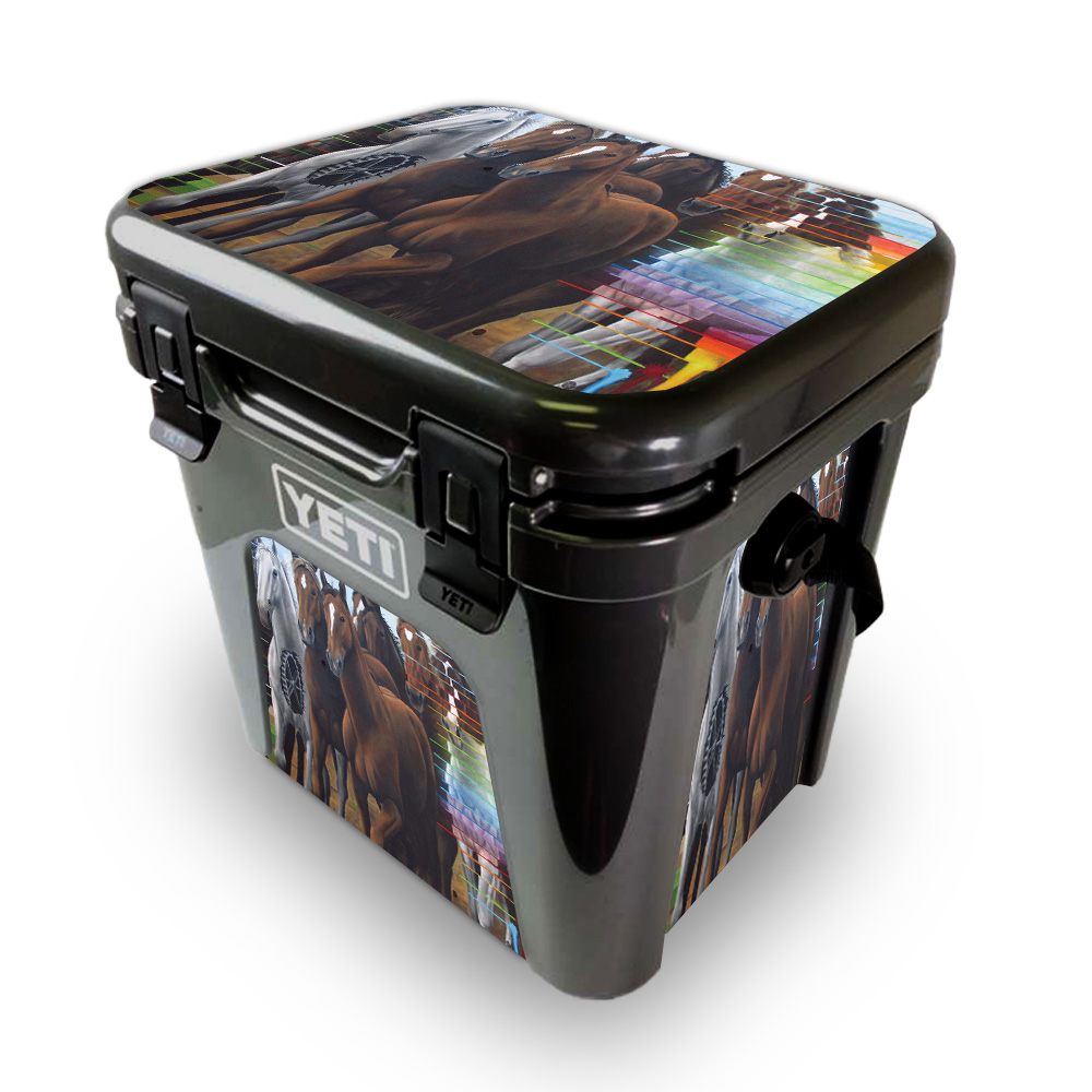 Picture of MightySkins YEROAD24-Horse Stampede Skin for Yeti Roadie 24 Hard Cooler - Horse Stampede
