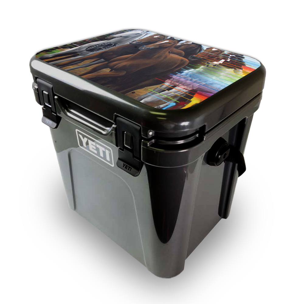 Picture of MightySkins YEROA24LID-Horse Stampede Skin for Yeti Roadie 24 Hard Cooler Lid - Horse Stampede