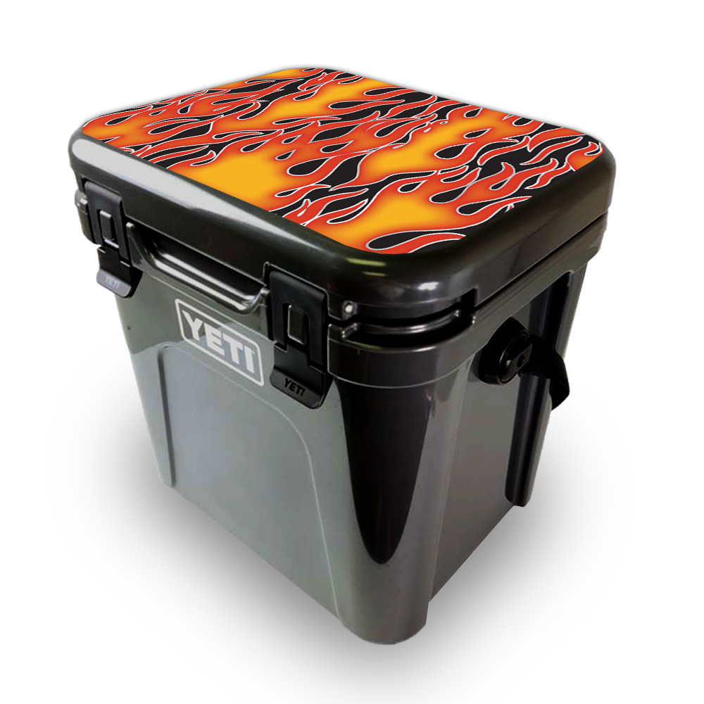 Picture of MightySkins YEROA24LID-Hot Flames Skin for Yeti Roadie 24 Hard Cooler Lid - Hot Flames