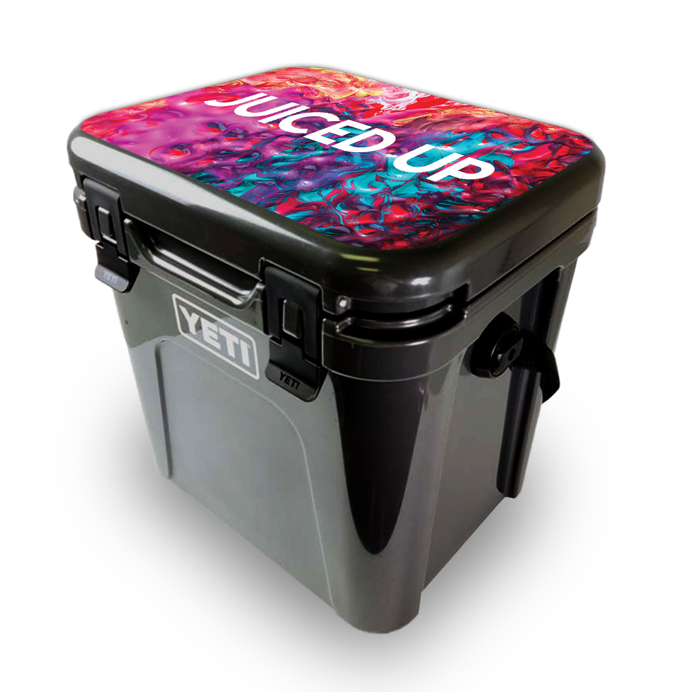 Picture of MightySkins YEROA24LID-Juiced Up Skin for Yeti Roadie 24 Hard Cooler Lid - Juiced Up