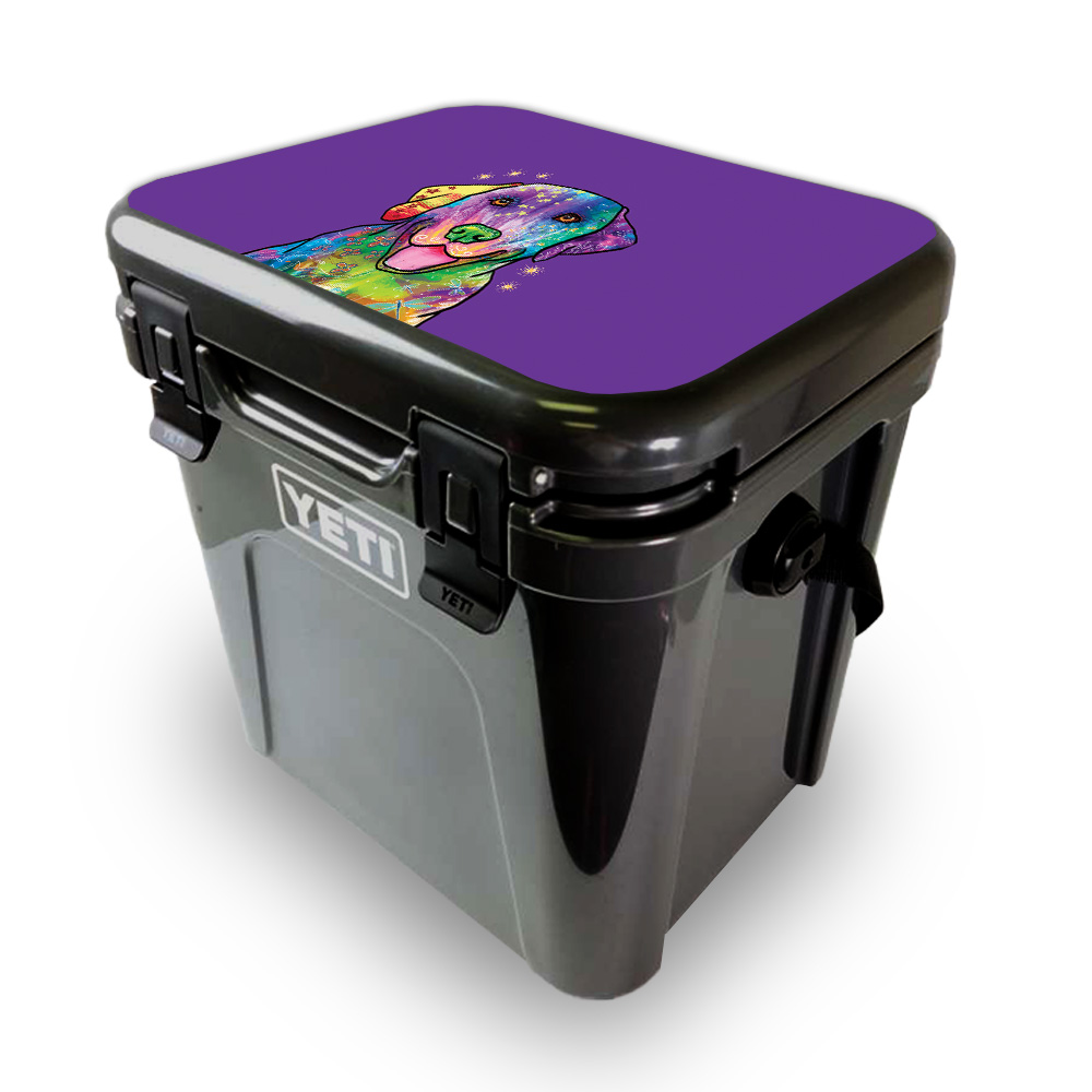 Picture of MightySkins YEROA24LID-Golden Retriever Rainbow Skin for Yeti Roadie 24 Hard Cooler Lid - Golden Retriever Rainbow