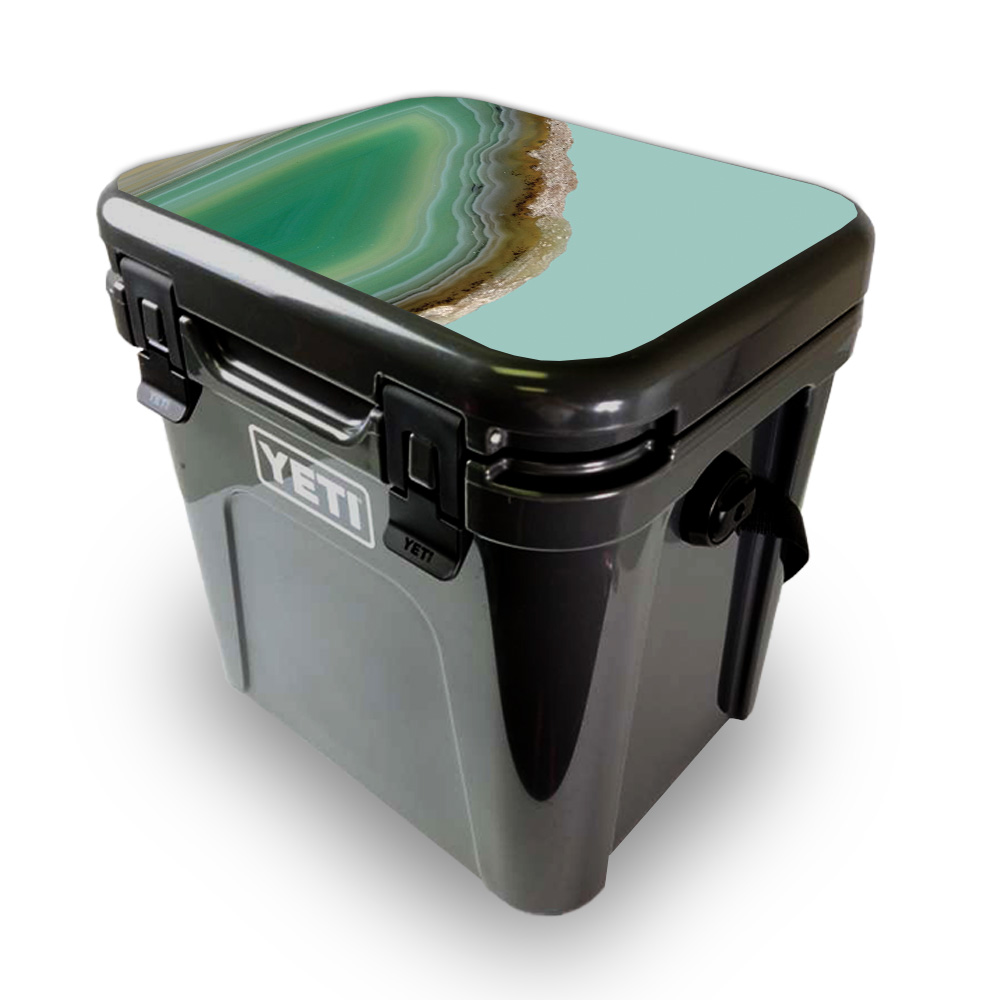 Picture of MightySkins YEROA24LID-Green Agate Skin for Yeti Roadie 24 Hard Cooler Lid - Green Agate