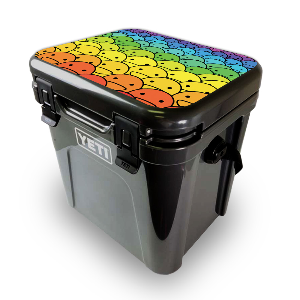 Picture of MightySkins YEROA24LID-Happy Faces Skin for Yeti Roadie 24 Hard Cooler Lid - Happy Faces