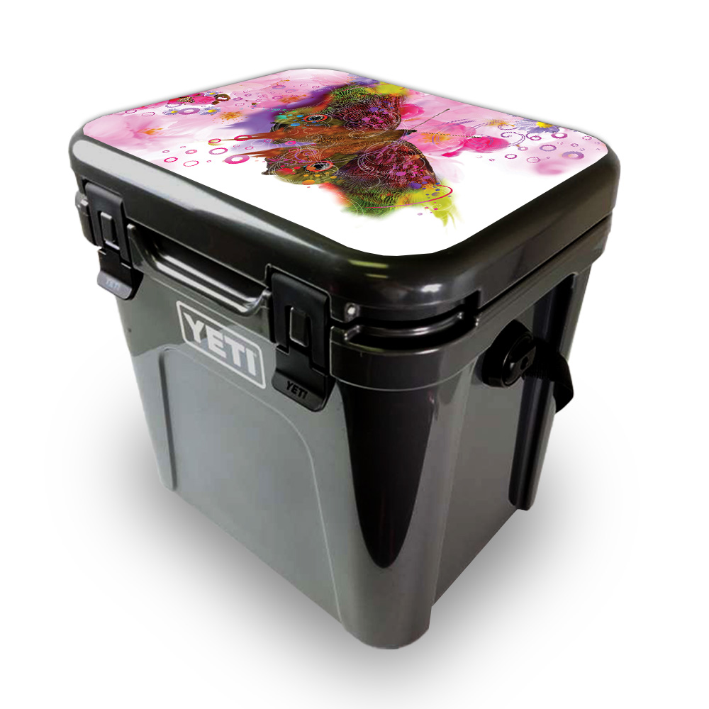 Picture of MightySkins YEROA24LID-Hippie Butterfly Skin for Yeti Roadie 24 Hard Cooler Lid - Hippie Butterfly