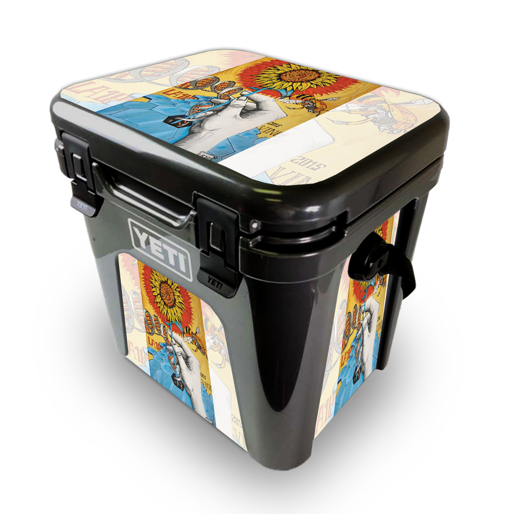 Picture of MightySkins YEROAD24-Sunflower Dna Skin for Yeti Roadie 24 Hard Cooler - Sunflower Dna