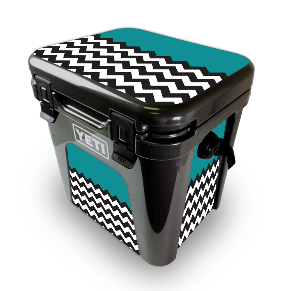 Picture of MightySkins YEROAD24-Teal Chevron Skin for Yeti Roadie 24 Hard Cooler - Teal Chevron