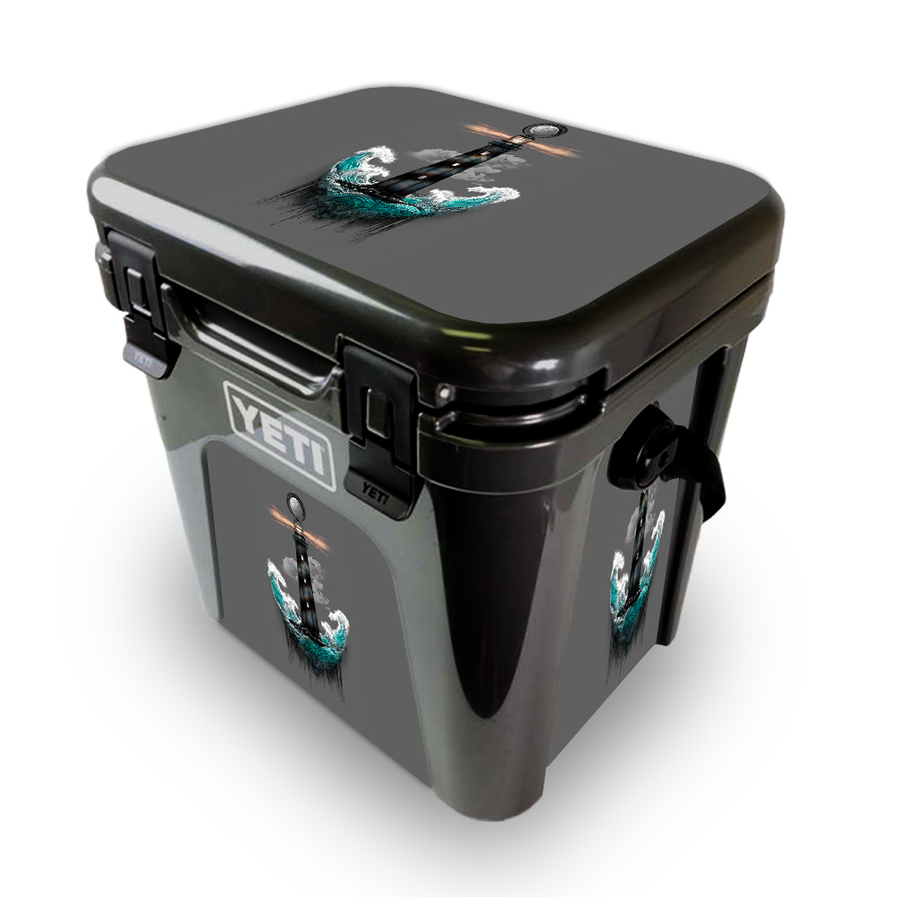 Picture of MightySkins YEROAD24-Wave Anchor Skin for Yeti Roadie 24 Hard Cooler - Wave Anchor