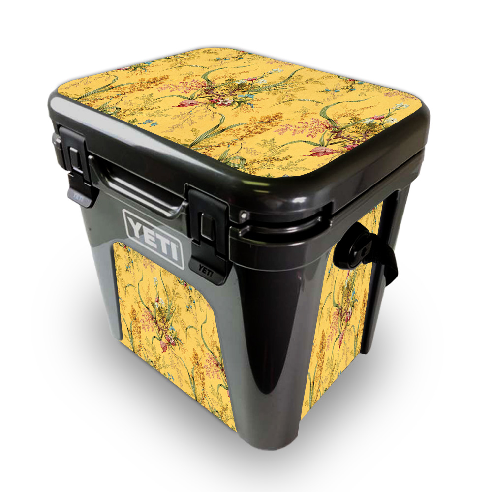 Picture of MightySkins YEROAD24-Yellow Marble End Skin for Yeti Roadie 24 Hard Cooler - Yellow Marble End