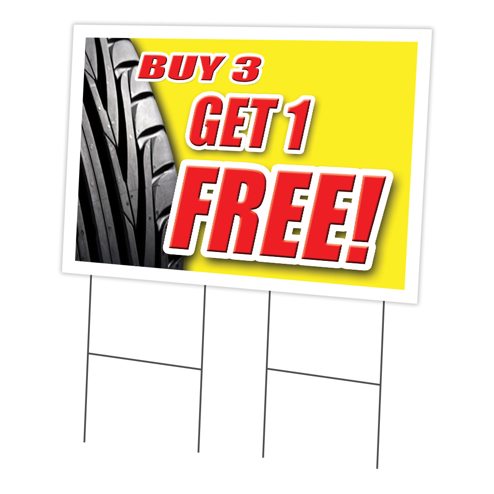 SignMission C-2436-DS-Buy 3 Tires Get 1 Free